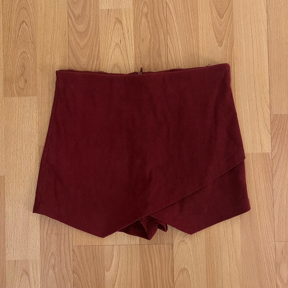 Blue Blush Asymmetrical Corduroy Envelope Skort Size Small